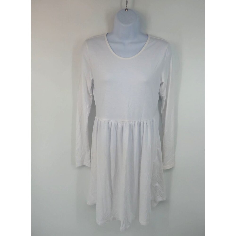 LONGYUAN Women's White Casual Dress Long Sleeve Loose Fit Small NWT